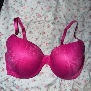 VS Fuchsia Lace-Detail Demi Bra - Women's Intimates